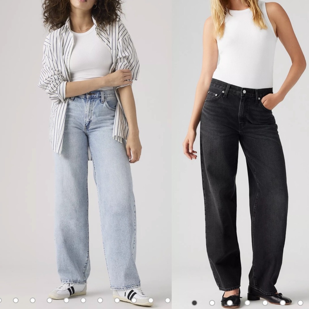 2 pairs Women's Levi’s Baggie Dad Bundle-light wash & Black jeans size 30x30